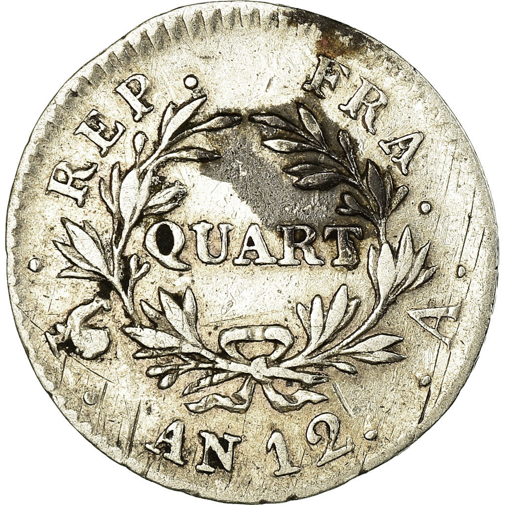 Monnaie, France, Napoléon I, 1/4 Franc, An 12 (1804), Paris, TTB, Argent