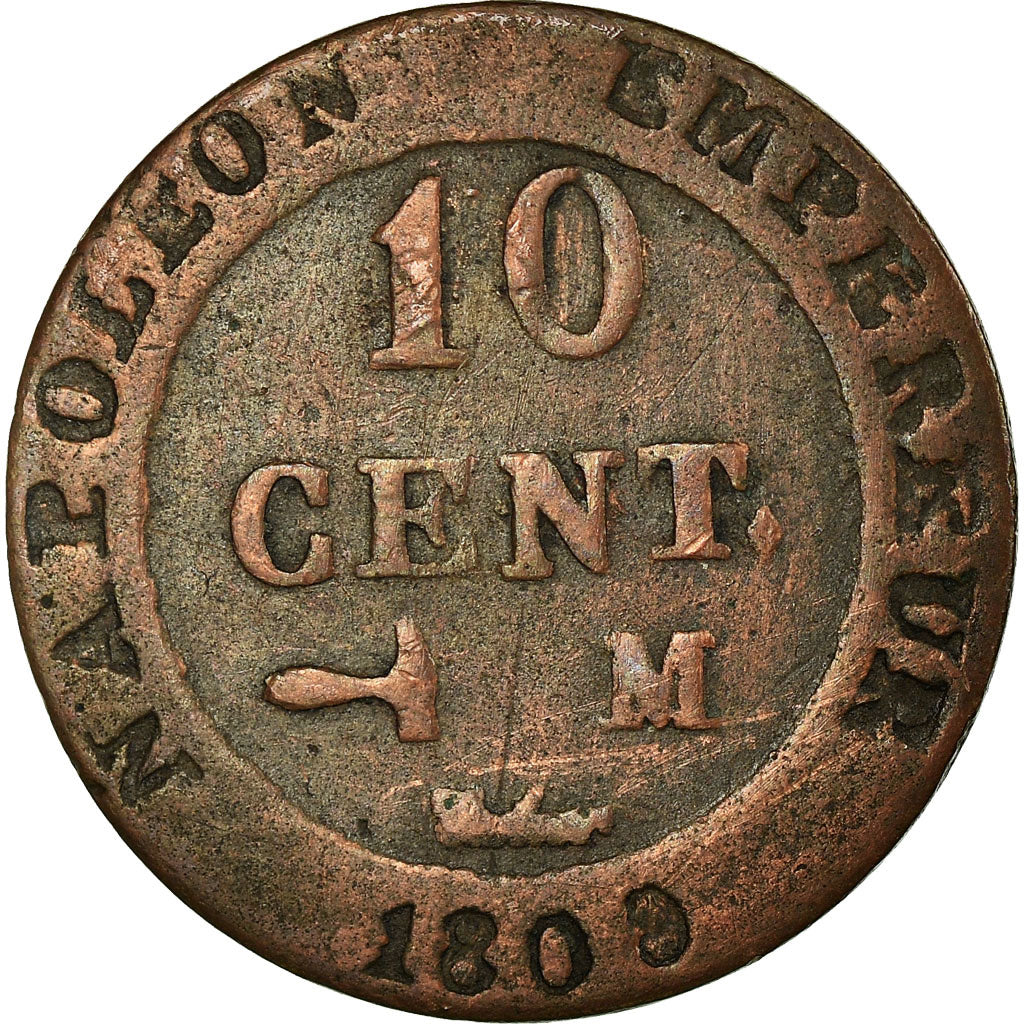 Coin, France, Napoléon I, 10 Centimes, 1809, Toulouse, VF(30-35), Billon