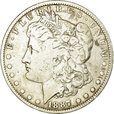 Coin, United States, Morgan Dollar, Dollar, 1887, U.S. Mint, New Orleans