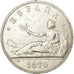 Moneda, España, Provisional Government, 5 Pesetas, 1870, Madrid, BC+, Plata