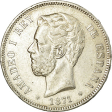 Coin, Spain, Amadeao I, 5 Pesetas, 1871, Madrid, EF(40-45), Silver, KM:666