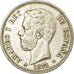 Monnaie, Espagne, Amadeao I, 5 Pesetas, 1871, Madrid, TB+, Argent, KM:666