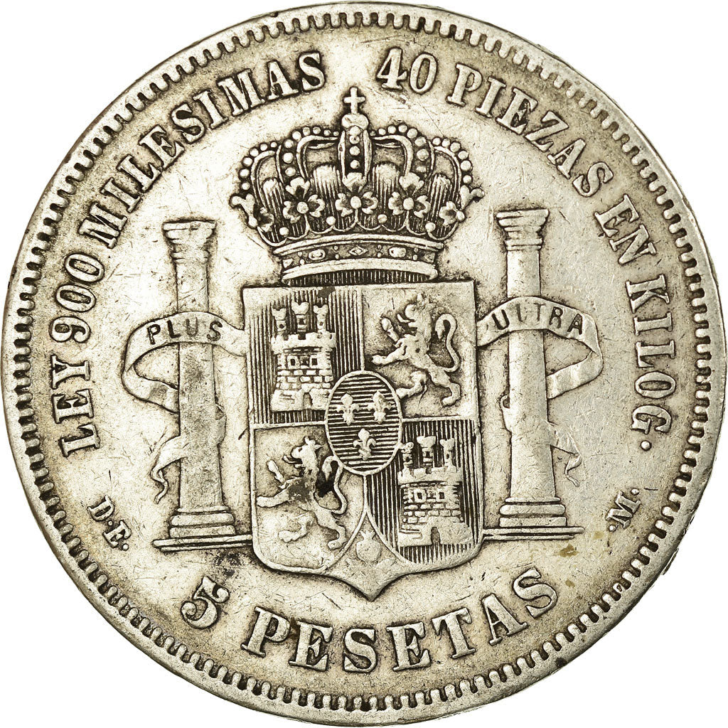 Monnaie, Espagne, Alfonso XII, 5 Pesetas, 1875, Madrid, TB+, Argent, KM:671
