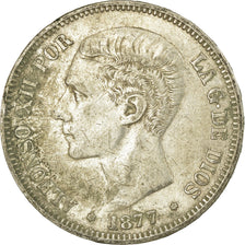 Coin, Spain, Alfonso XII, 5 Pesetas, 1877, Madrid, VF(30-35), Silver, KM:676