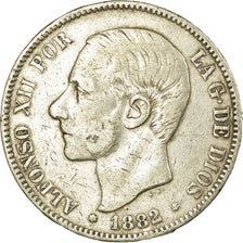 Monnaie, Espagne, Alfonso XII, 5 Pesetas, 1882, Madrid, TB+, Argent, KM:688