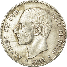 Monnaie, Espagne, Alfonso XII, 5 Pesetas, 1883, Madrid, TTB, Argent, KM:688