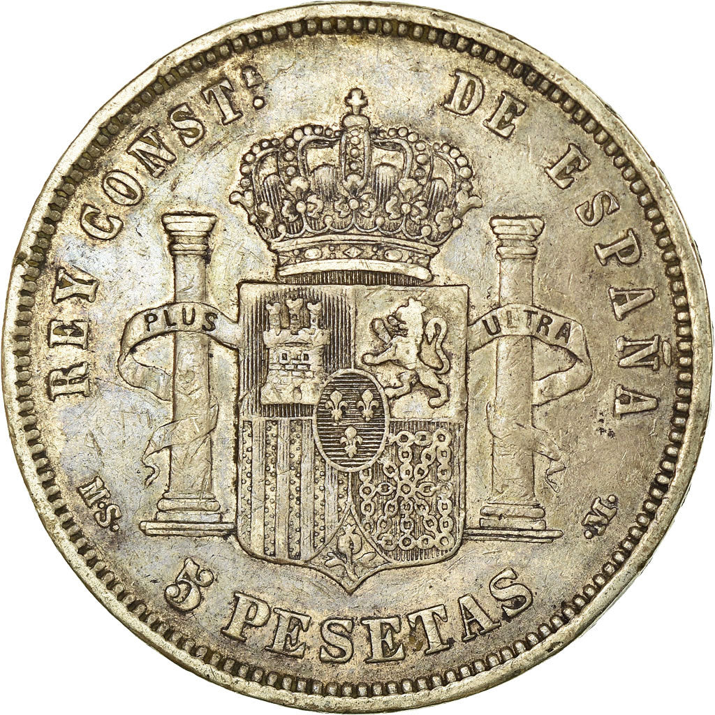 Coin, Spain, Alfonso XII, 5 Pesetas, 1883, Madrid, EF(40-45), Silver, KM:688