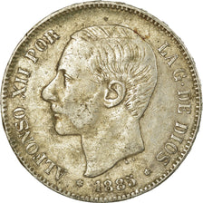 Coin, Spain, Alfonso XII, 5 Pesetas, 1885 (87), Madrid, VF(30-35), Silver