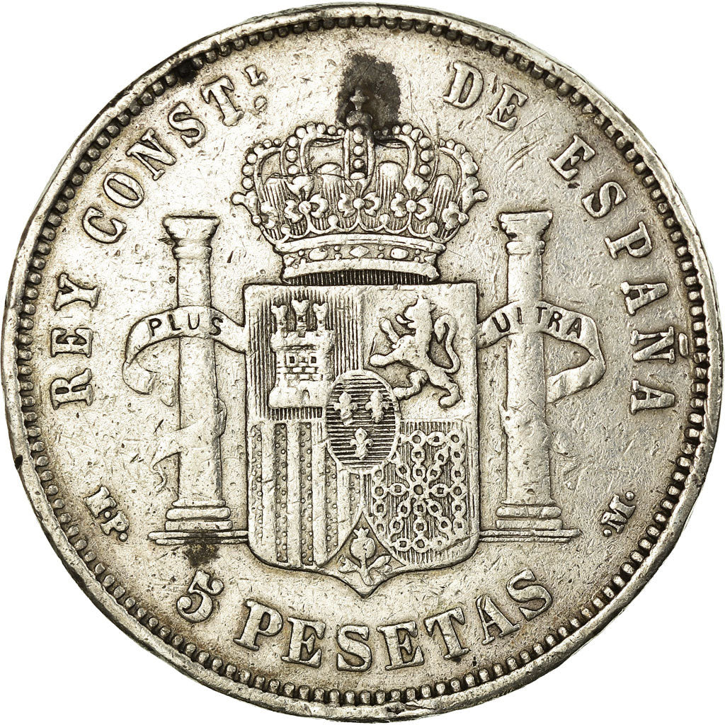Coin, Spain, Alfonso XIII, 5 Pesetas, 1888, Madrid, VF(30-35), Silver, KM:689