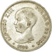 Moneda, España, Alfonso XIII, 5 Pesetas, 1889, Madrid, BC+, Plata, KM:689