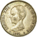 Coin, Spain, Alfonso XIII, 5 Pesetas, 1891, Madrid, EF(40-45), Silver, KM:689