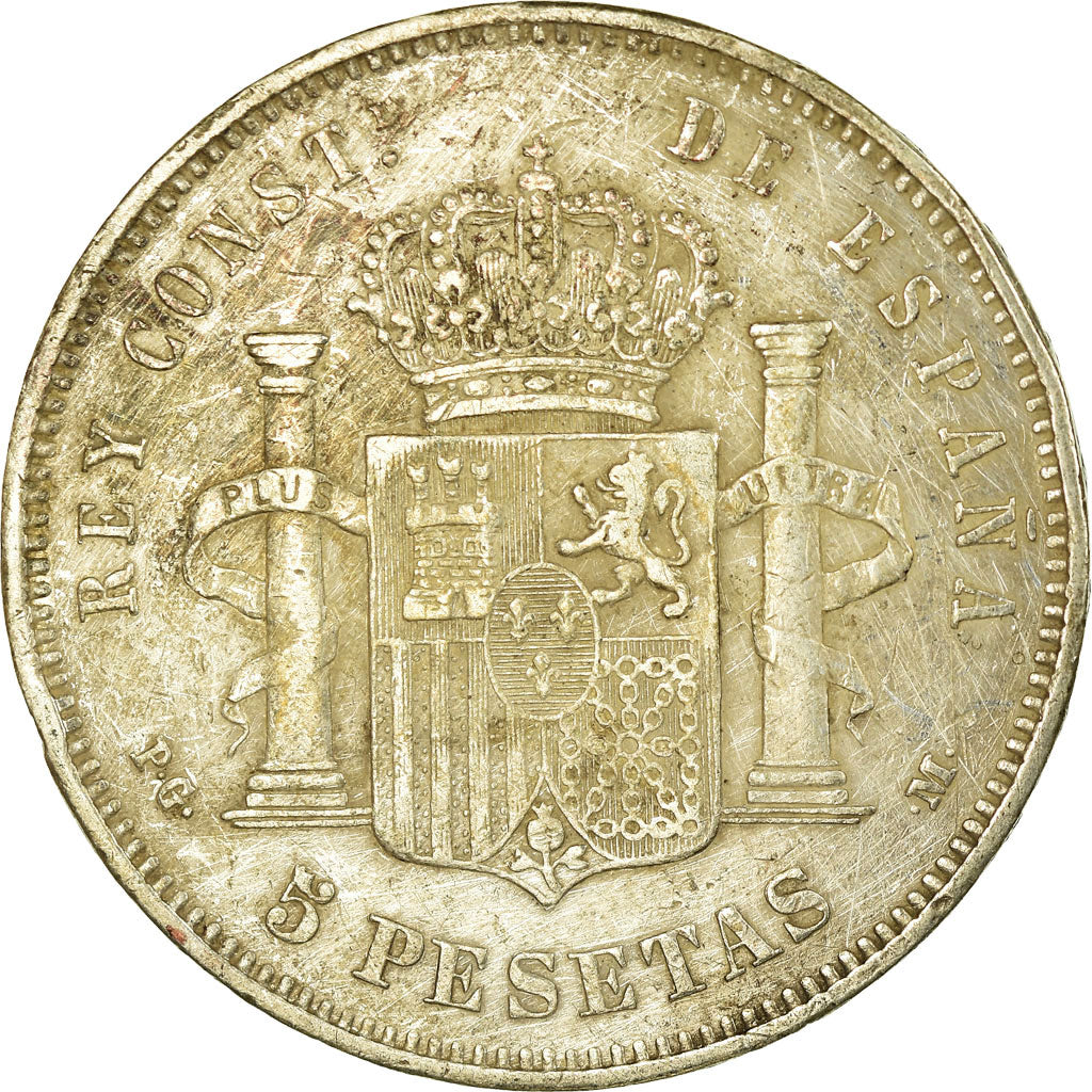 Münze, Spanien, Alfonso XIII, 5 Pesetas, 1891, Madrid, S+, Silber, KM:689