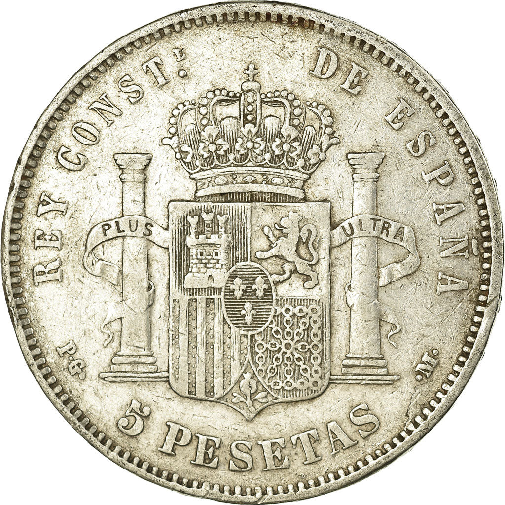 Coin, Spain, Alfonso XIII, 5 Pesetas, 1892, Madrid, VF(30-35), Silver, KM:700