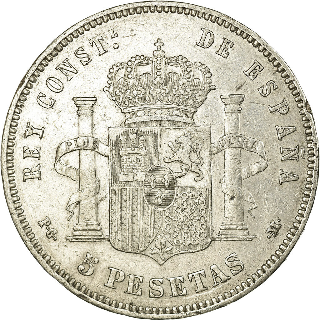 Münze, Spanien, Alfonso XIII, 5 Pesetas, 1892, Madrid, SS, Silber, KM:700