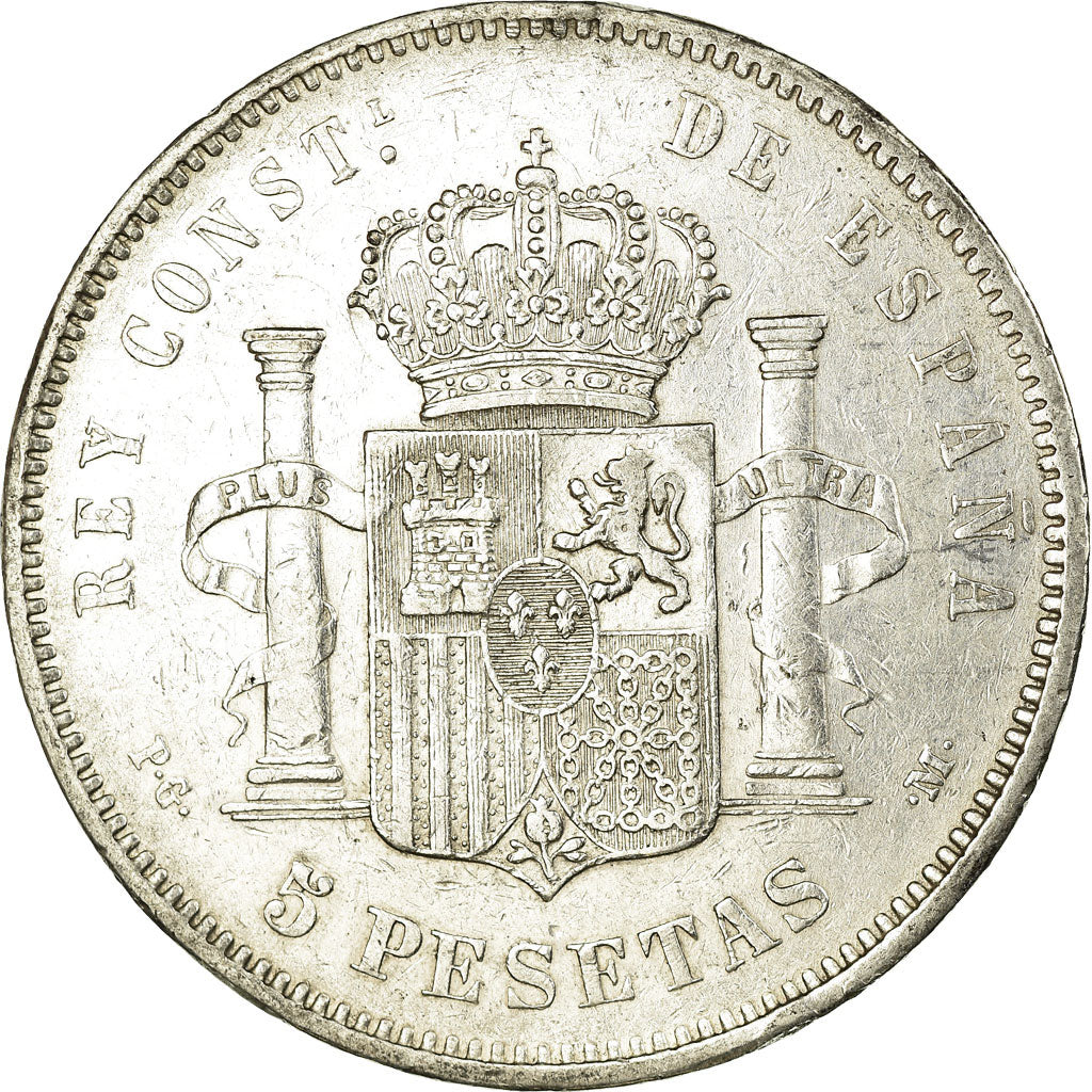 Monnaie, Espagne, Alfonso XIII, 5 Pesetas, 1892, Madrid, TTB, Argent, KM:700