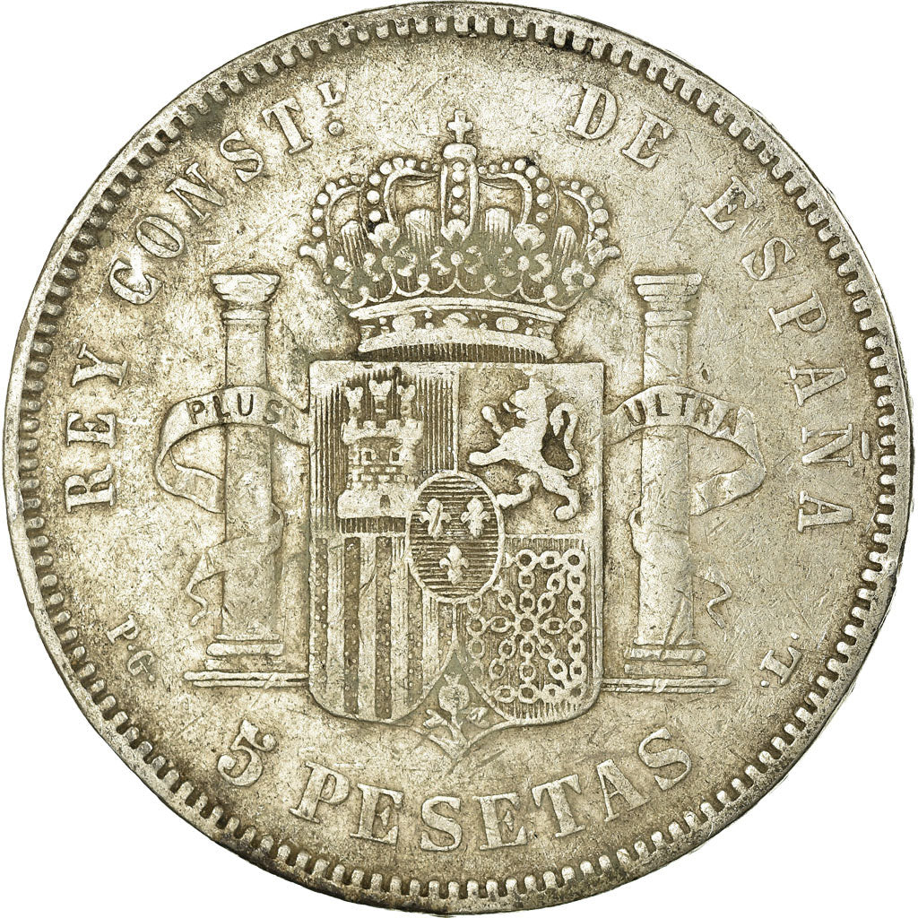 Münze, Spanien, Alfonso XIII, 5 Pesetas, 1893, Madrid, S+, Silber, KM:700