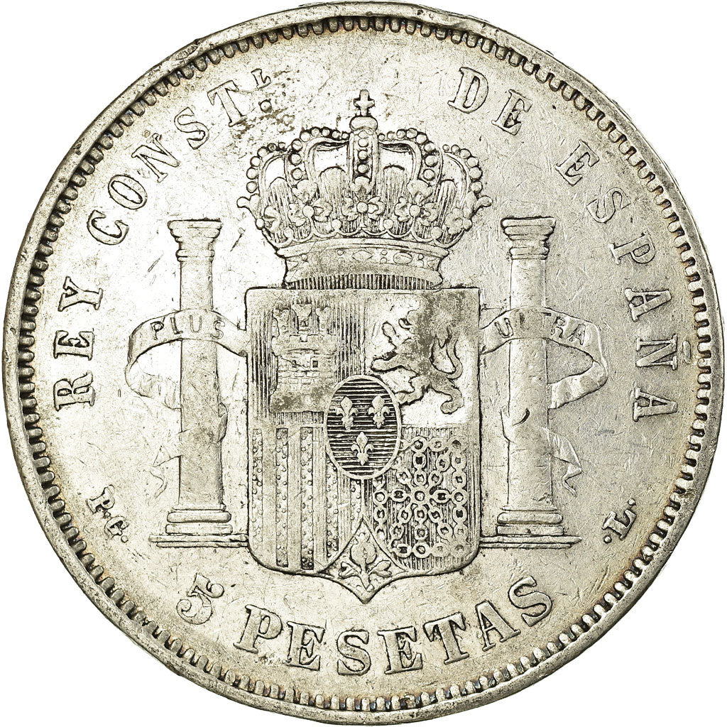Coin, Spain, Alfonso XIII, 5 Pesetas, 1893, Madrid, VF(30-35), Silver, KM:700