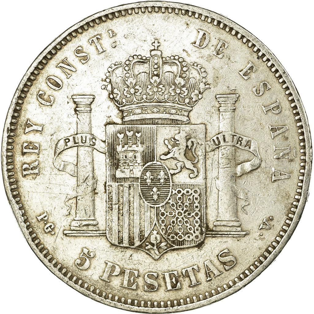 Coin, Spain, Alfonso XIII, 5 Pesetas, 1894, Madrid, VF(30-35), Silver, KM:700