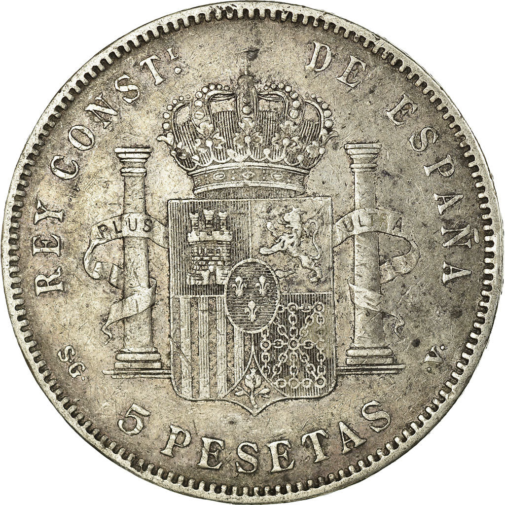Monnaie, Espagne, Alfonso XIII, 5 Pesetas, 1897, Madrid, TTB, Argent, KM:707