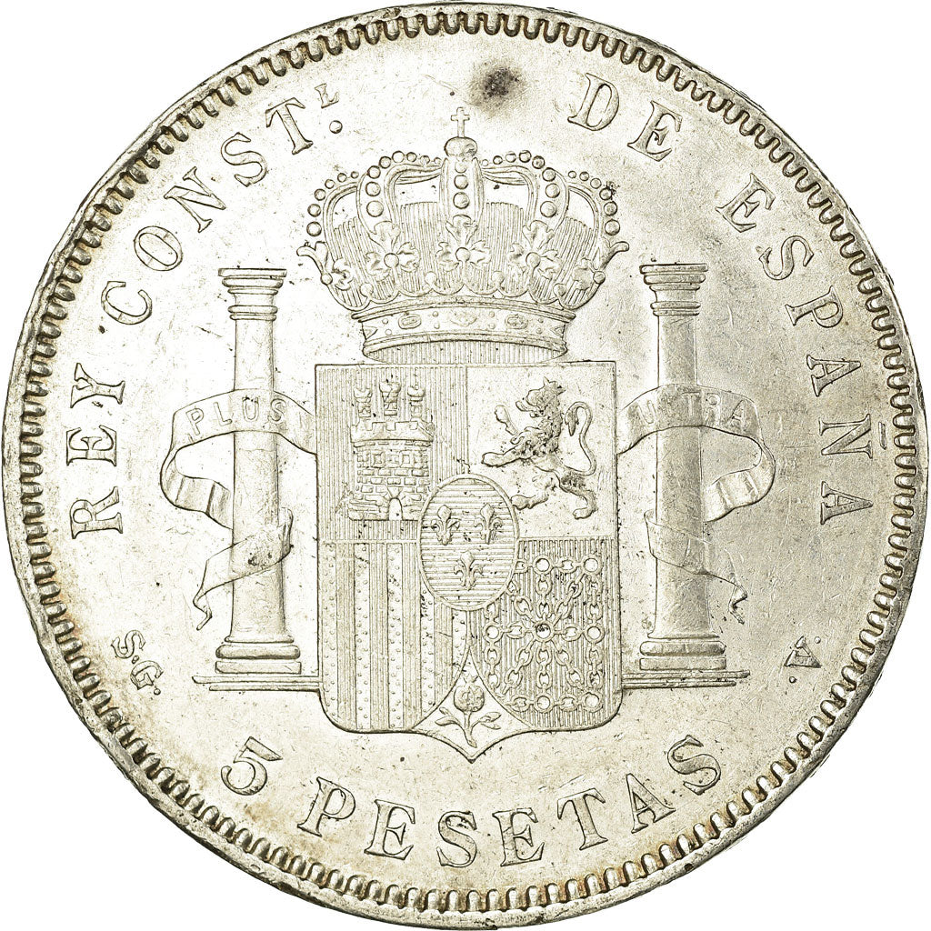 Coin, Spain, Alfonso XIII, 5 Pesetas, 1898, Madrid, EF(40-45), Silver, KM:707