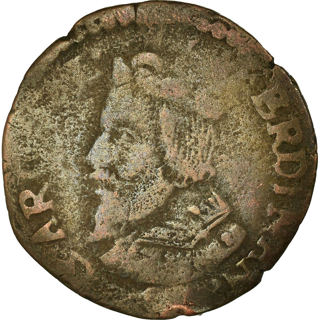 Coin, LIEGE, Ferdinand de Bavière, Liard, VF(20-25), Cuivre