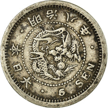 Coin, Japan, Mutsuhito, 5 Sen, 1895, EF(40-45), Silver, KM:22