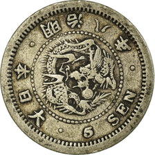 Coin, Japan, Mutsuhito, 5 Sen, 1875, VF(30-35), Silver, KM:22