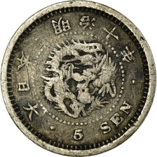 Coin, Japan, Mutsuhito, 5 Sen, 1877, VF(20-25), Silver, KM:22