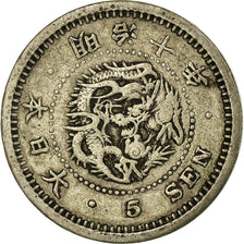 Coin, Japan, Mutsuhito, 5 Sen, 1877, VF(30-35), Silver, KM:22
