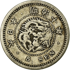 Coin, Japan, Mutsuhito, 5 Sen, 1877, VF(30-35), Silver, KM:22