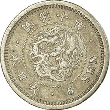 Coin, Japan, Mutsuhito, 5 Sen, 1877, EF(40-45), Silver, KM:22