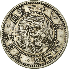 Coin, Japan, Mutsuhito, 20 Sen, 1895, AU(50-53), Silver, KM:24