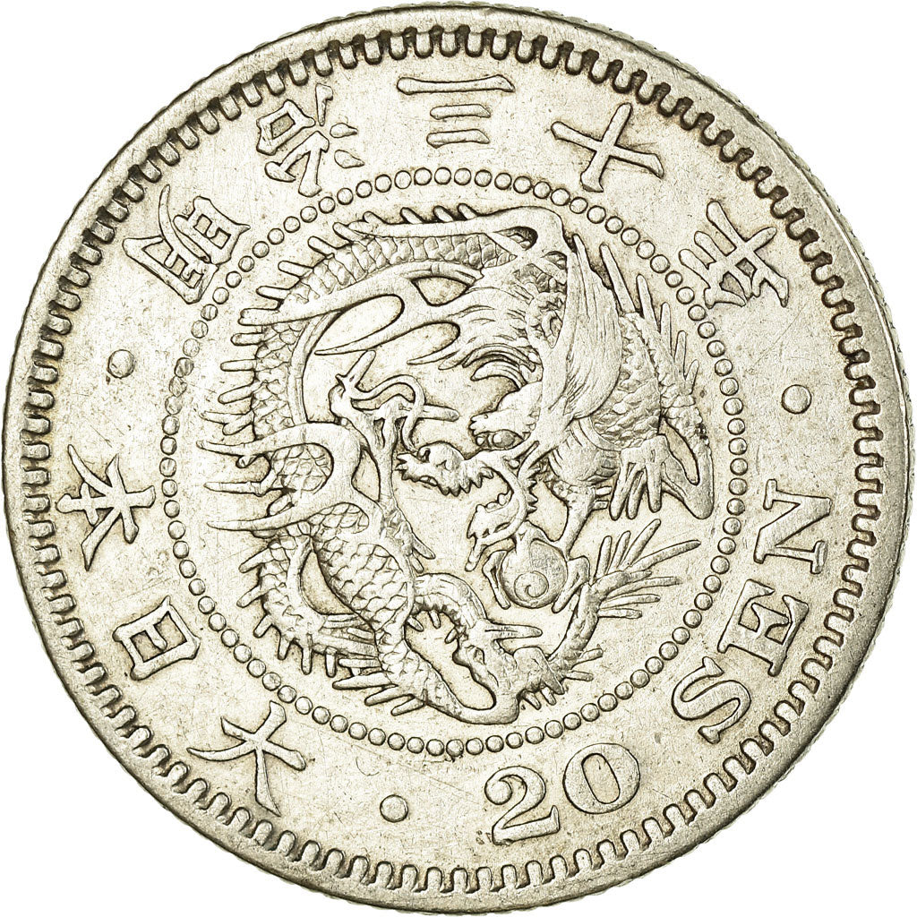 Coin, Japan, Mutsuhito, 20 Sen, 1897, AU(50-53), Silver, KM:24