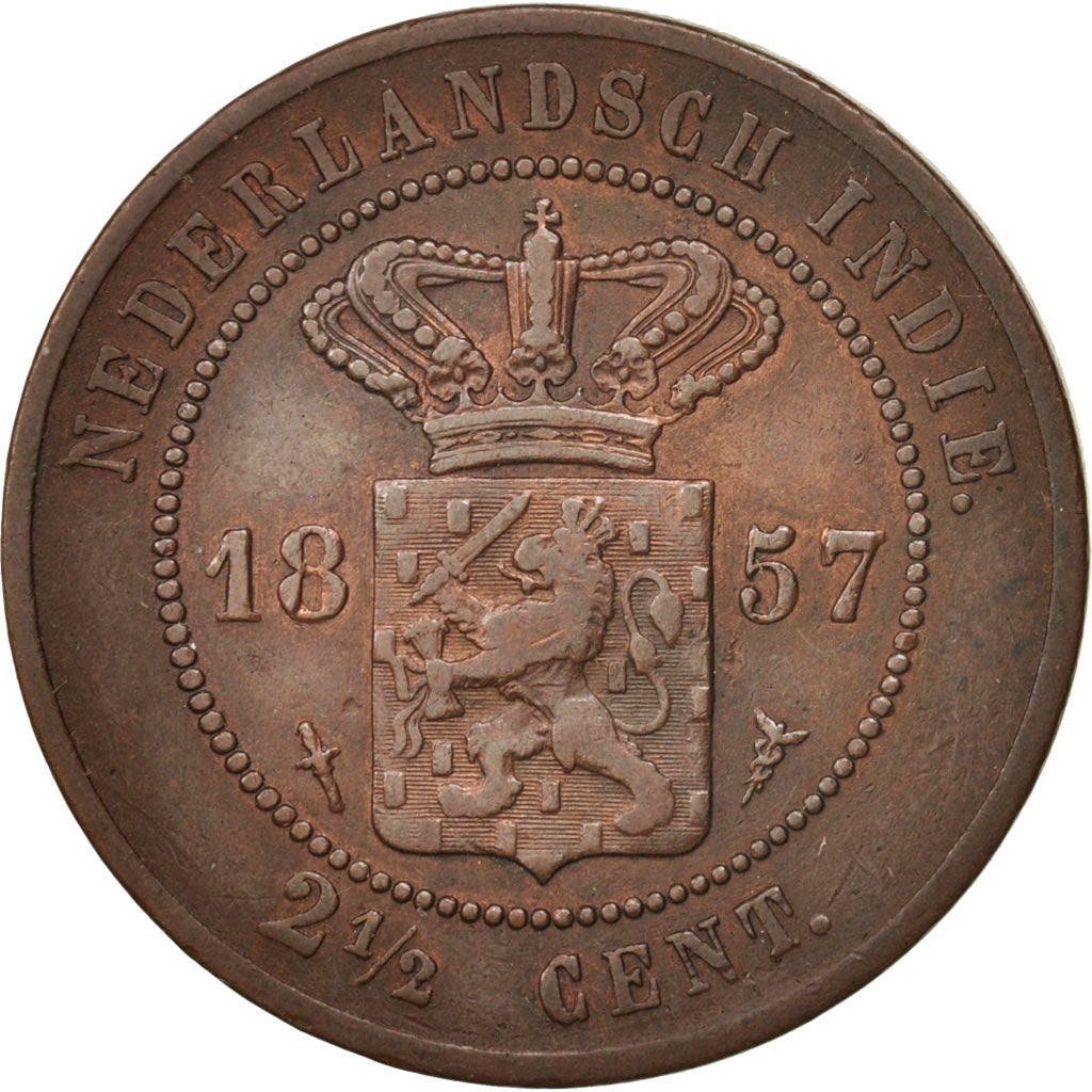Coin, NETHERLANDS EAST INDIES, Wilhelmina I, 2-1/2 Cents, 1857, Utrecht