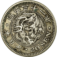 Moeda, Japão, Mutsuhito, 20 Sen, 1898, EF(40-45), Prata, KM:24