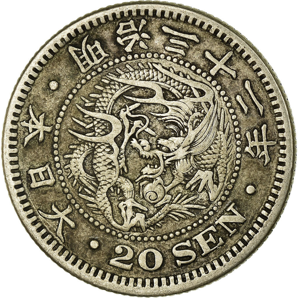Coin, Japan, Mutsuhito, 20 Sen, 1899, EF(40-45), Silver, KM:24