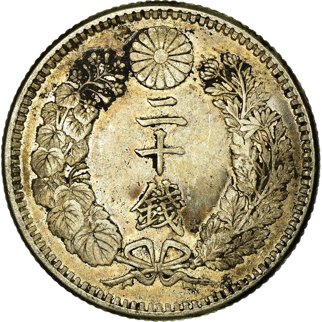 Coin, Japan, Mutsuhito, 20 Sen, 1904, AU(50-53), Silver, KM:24