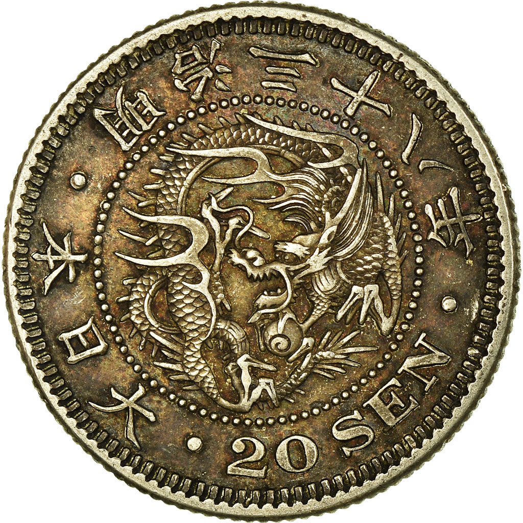 Coin, Japan, Mutsuhito, 20 Sen, 1905, AU(55-58), Silver, KM:24