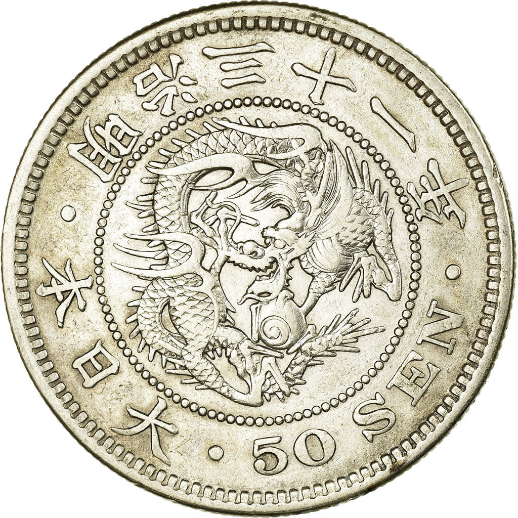 Coin, Japan, Mutsuhito, 50 Sen, 1898, AU(50-53), Silver, KM:25