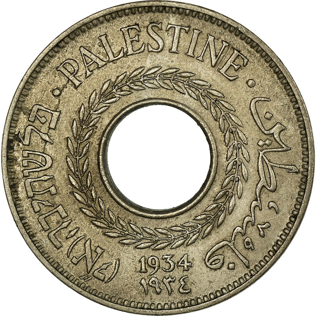 Coin, Palestine, 5 Mils, 1934, AU(50-53), Copper-nickel, KM:3