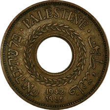 Coin, Palestine, 5 Mils, 1942, AU(50-53), Bronze, KM:3a