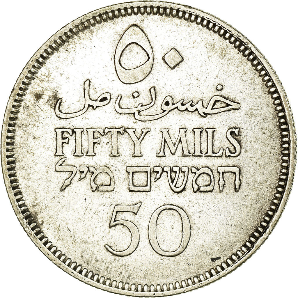 Coin, Palestine, 50 Mils, 1935, EF(40-45), Silver, KM:6