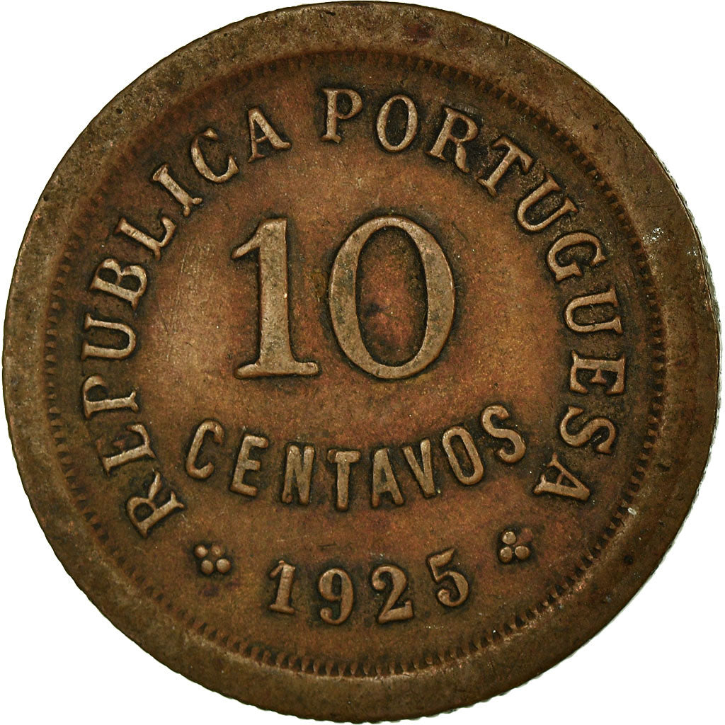 Coin, Portugal, 10 Centavos, 1925, EF(40-45), Bronze, KM:573
