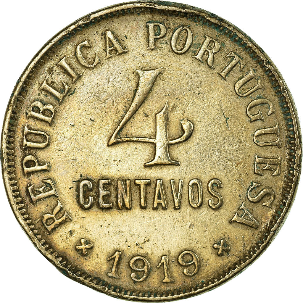 Coin, Portugal, 4 Centavos, 1919, EF(40-45), Copper-nickel, KM:566