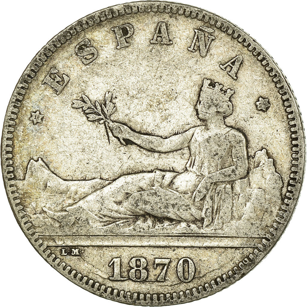Monnaie, Espagne, Provisional Government, 2 Pesetas, 1870 (74), Madrid, TB+