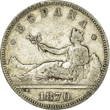 Monnaie, Espagne, Provisional Government, 2 Pesetas, 1870 (74), Madrid, TB+