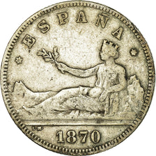 Moneda, España, Provisional Government, 2 Pesetas, 1870 (73), Madrid, BC+