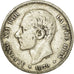 Moneda, España, Alfonso XII, 2 Pesetas, 1879, Madrid, BC+, Plata, KM:678.1