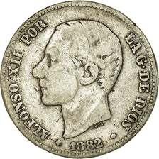 Monnaie, Espagne, Alfonso XII, 2 Pesetas, 1882, Madrid, TB, Argent, KM:678.2