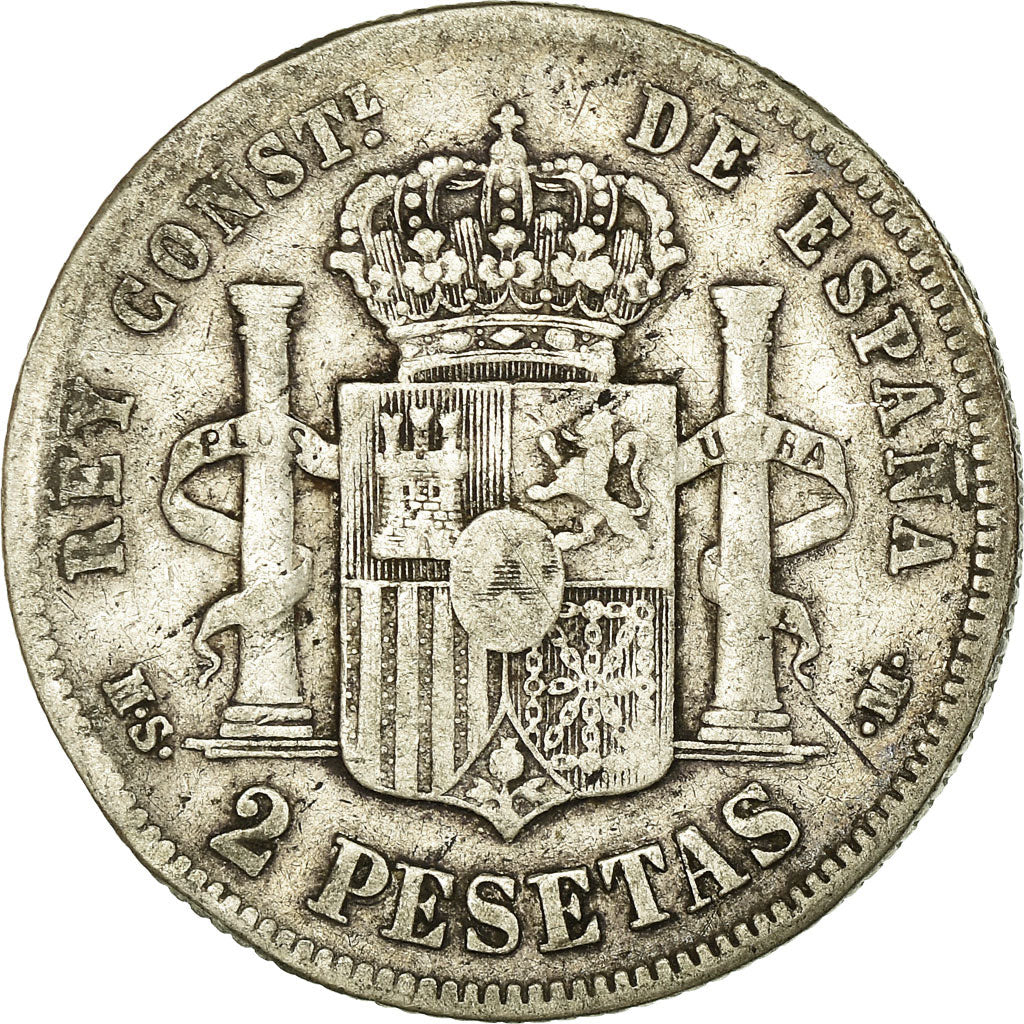 Monnaie, Espagne, Alfonso XII, 2 Pesetas, 1882, Madrid, TB, Argent, KM:678.2